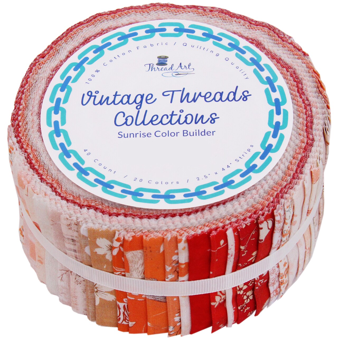 ThreadArt Jelly Roll Fabric Strips for Quilting, Crafting, and Sewing, 40 Precut Fabric Strips in Solids and Prints, Premium Cotton for Quilts, Crafts, Rugs, Blankets, Clothing and More